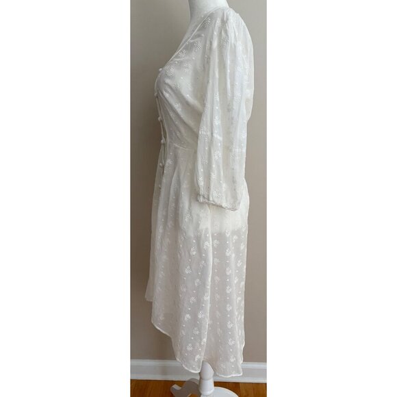 CAbi Midsummer Night White Embroidered Boho Dress Shirtdress Size 0 - Picture 11 of 16
